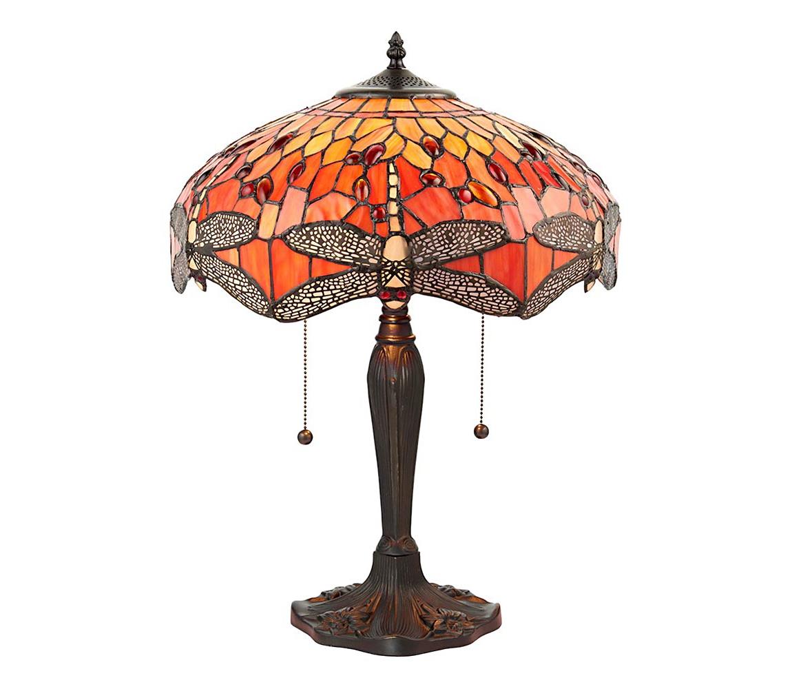 Endon 64093 - Stolová lampa Tiffany DRAGONFLY 2xE27/60W/230V priemer 41 cm 64093