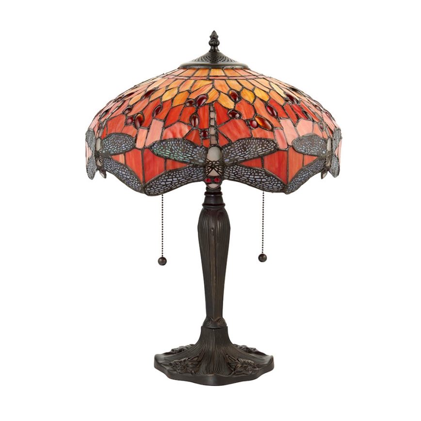 Endon 64093 - Stolová lampa Tiffany DRAGONFLY 2xE27/60W/230V priemer 41 cm