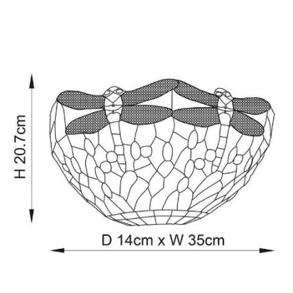 Endon 64102 - Nástenné svietidlo Tiffany DRAGONFLY 1xE14/40W/230V