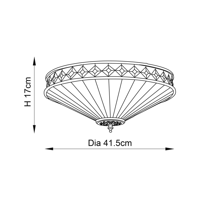 Endon 64145 - Stropné svietidlo FARGO 2xE27/60W/230V pr. 41,5 cm