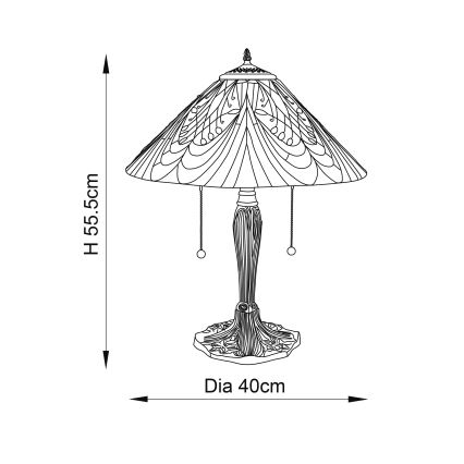 Endon 64163 - Stôlna lampa HECTOR 2xE27/60W/230V pr. 40 cm