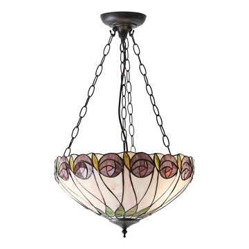 Endon 64175 - Luster na reťazi Tiffany HUTCHINSON 3xE27/60W/230V priemer 40 cm