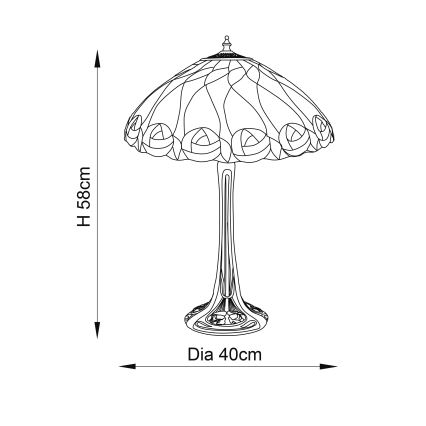 Endon 64177 - Stolná lampa HUTCHINSON 1xE27/60W/230V pr. 40 cm