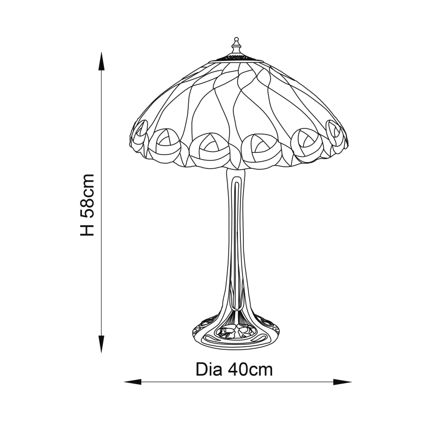 Endon 64177 - Stolná lampa HUTCHINSON 1xE27/60W/230V pr. 40 cm