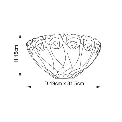 Endon 64178 - Nástenné svietidlo Tiffany HUTCHINSON 1xE14/40W/230V