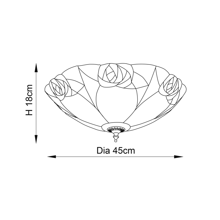 Endon 64182 - Stropné svietidlo INGRAM 2xE27/60W/230V pr. 45 cm