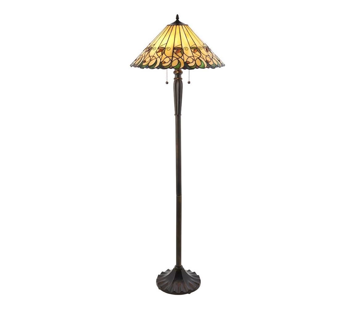 Endon 64192 - Stojacia lampa Tiffany JAMELIA 2×E27/60W/230V Ø 50 cm 64192