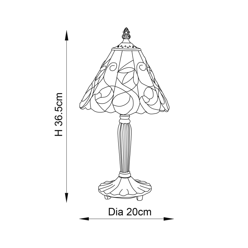 Endon 64196 - Stolná lampa JAMELIA 1xE14/40W/230V pr. 20 cm