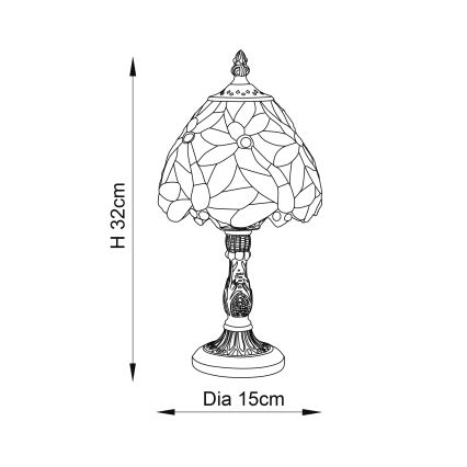 Endon 64246 - Stolná lampa LORETTE 1xE14/40W/230V pr. 15 cm