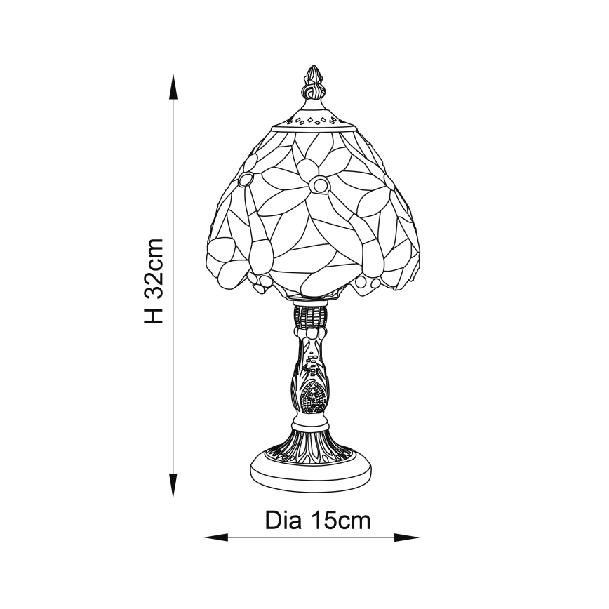 Endon 64246 - Stolná lampa LORETTE 1xE14/40W/230V pr. 15 cm