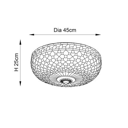 Endon 64276 - Stropné svietidlo Tiffany MILLE FEUX 2xE27/60W/230V priemer 45 cm