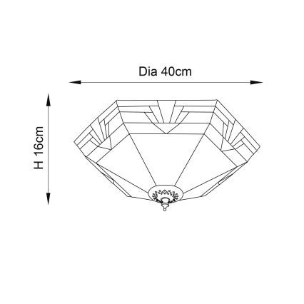 Endon 64284 - Stropné svietidlo Tiffany NEVADA 2xE27/60W/230V priemer 40 cm