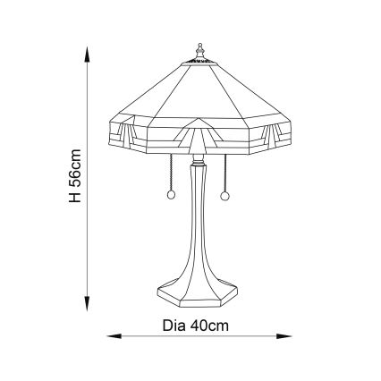 Endon 64286 - Stolná lampa NEVADA 2xE27/60W/230V pr. 40 cm