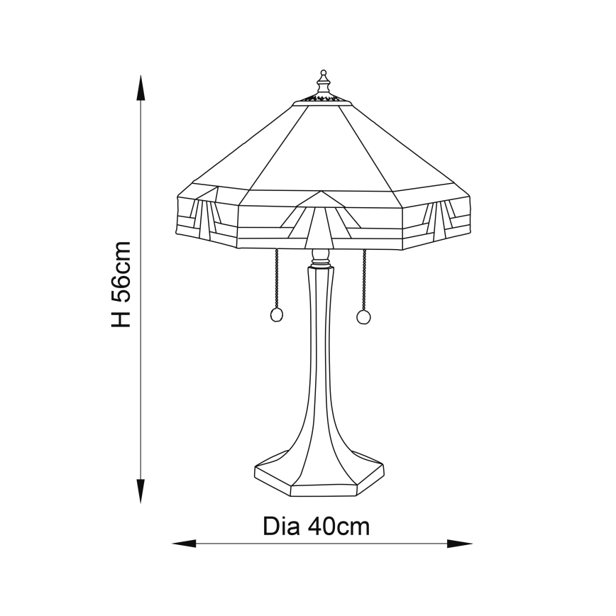 Endon 64286 - Stolná lampa NEVADA 2xE27/60W/230V pr. 40 cm