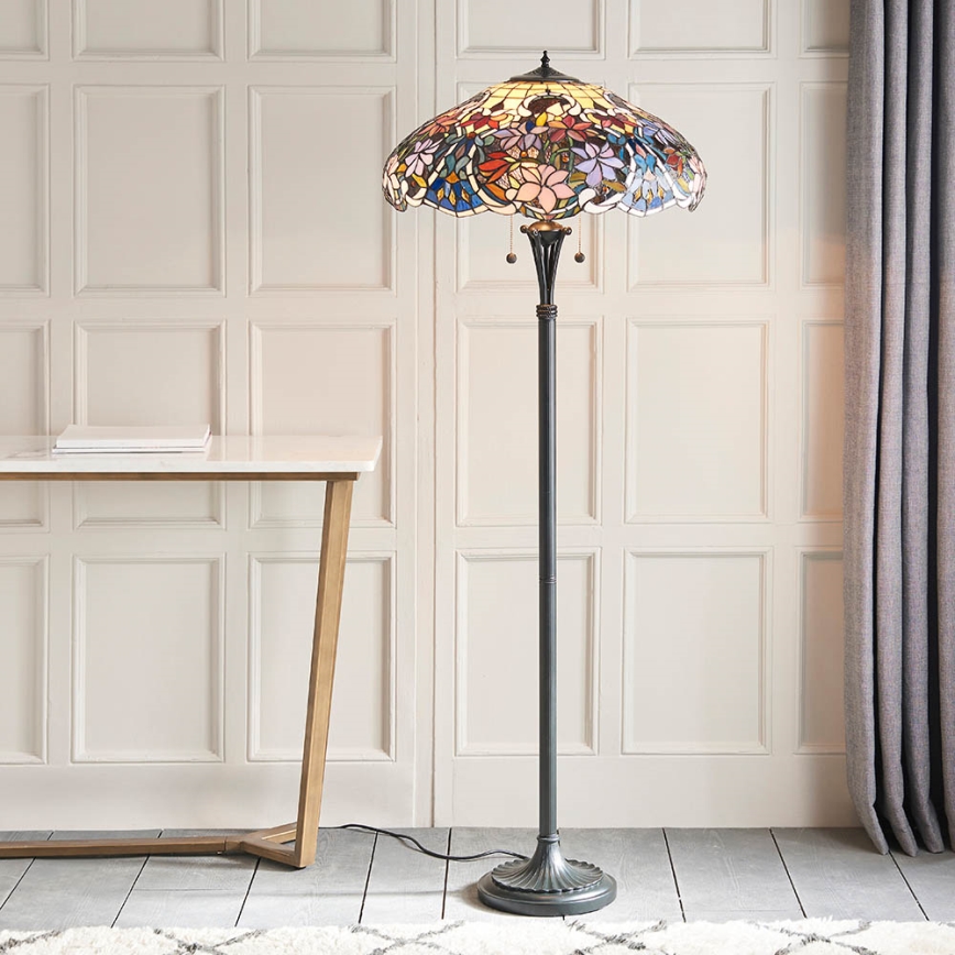 Endon 64323 - Stojacia lampa SULLIVAN 2xE27/60W/230V priemer 56 cm