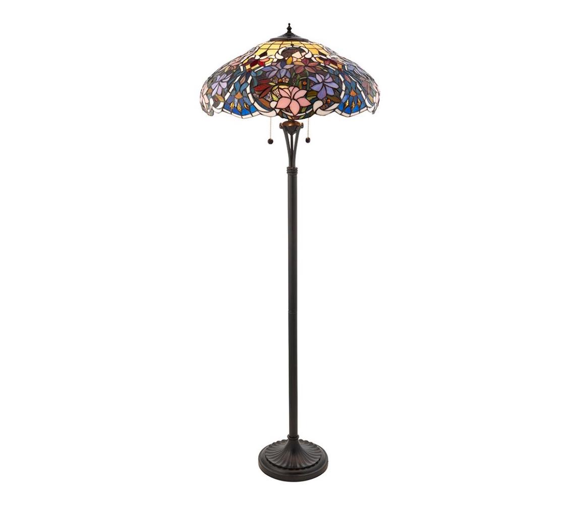 Endon 64323 - Stojacia lampa Tiffany SULLIVAN 2xE27/60W/230V priemer 56 cm 64323