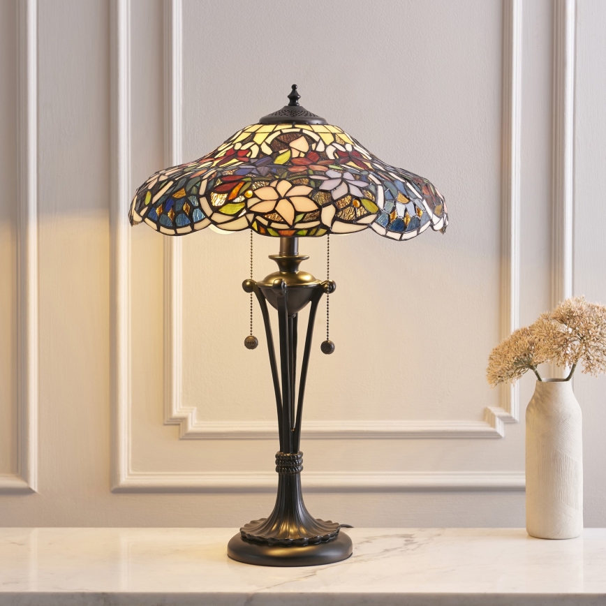 Endon 64326 - Stolná lampa SULLIVAN 2xE27/60W/230V pr. 40 cm