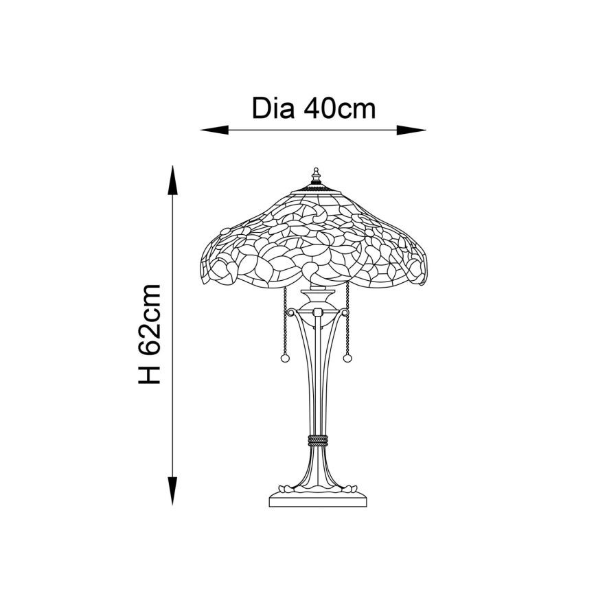 Endon 64326 - Stolná lampa SULLIVAN 2xE27/60W/230V pr. 40 cm