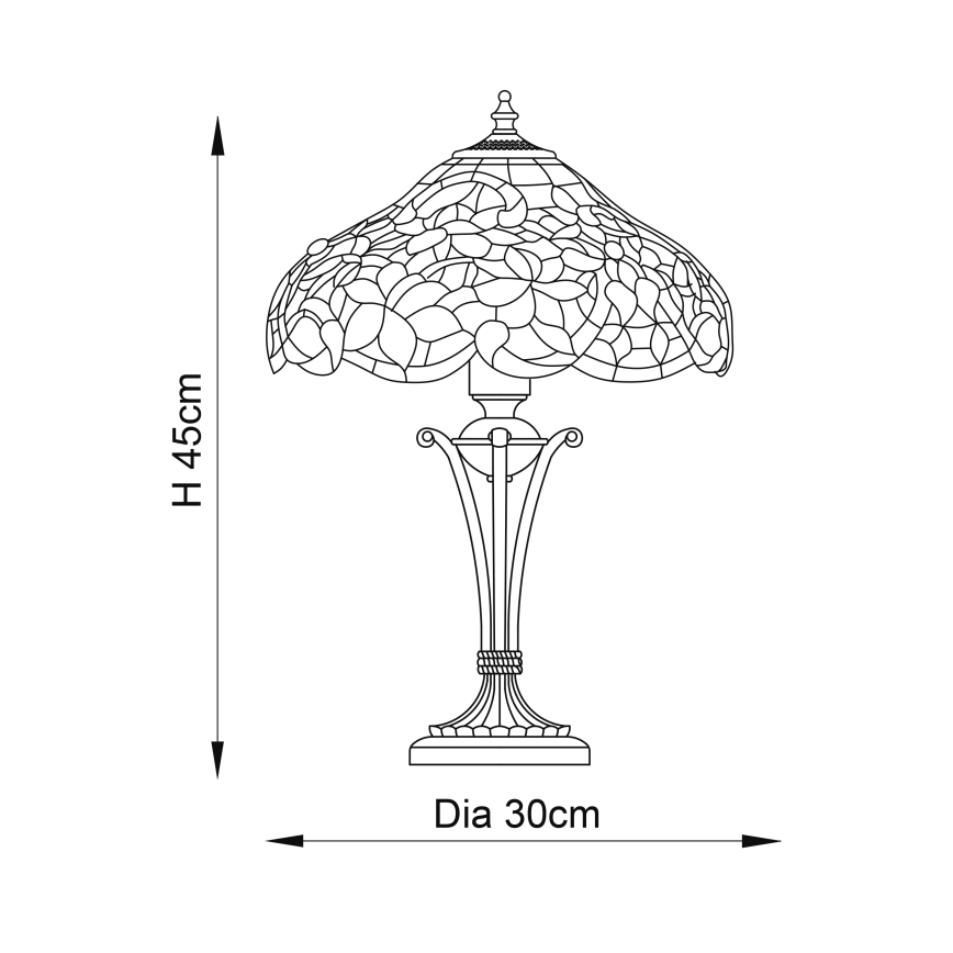 Endon 64327 - Stolná lampa SULLIVAN 2xE14/40W/230V pr. 30 cm