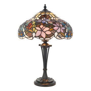 Endon 64327 - Stolová lampa Tiffany SULLIVAN 2xE14/40W/230V pr. 30 cm