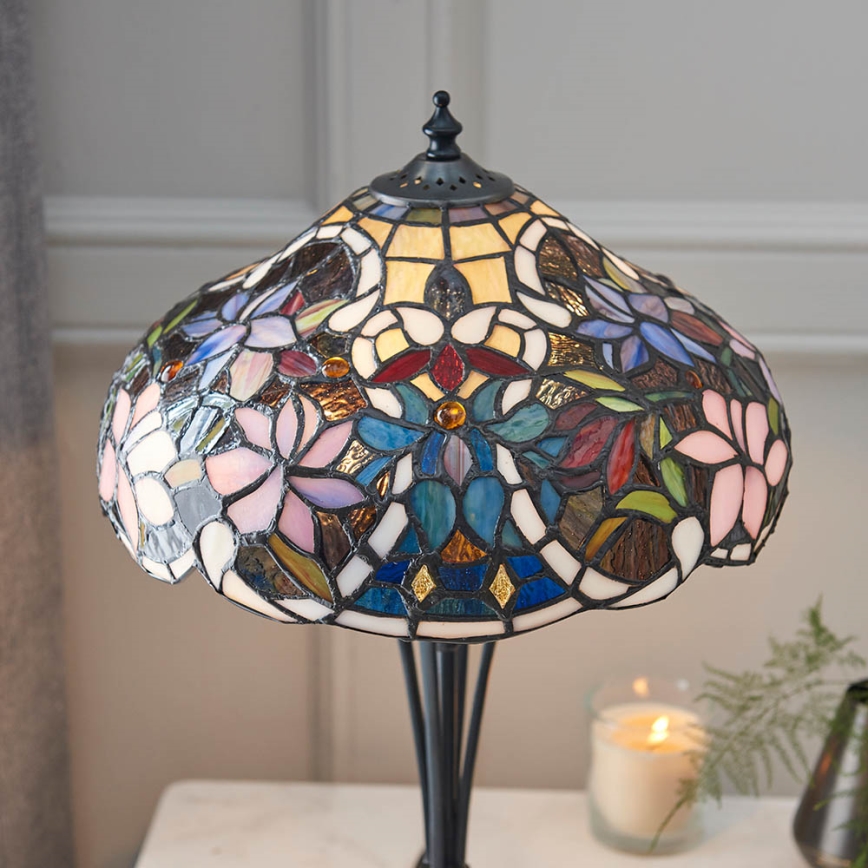 Endon 64327 - Stolová lampa Tiffany SULLIVAN 2xE14/40W/230V pr. 30 cm
