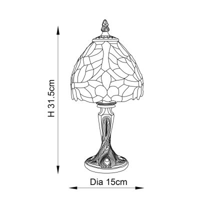 Endon 64331 - Stolná lampa SYLVETTE 1xE14/40W/230V pr. 15 cm