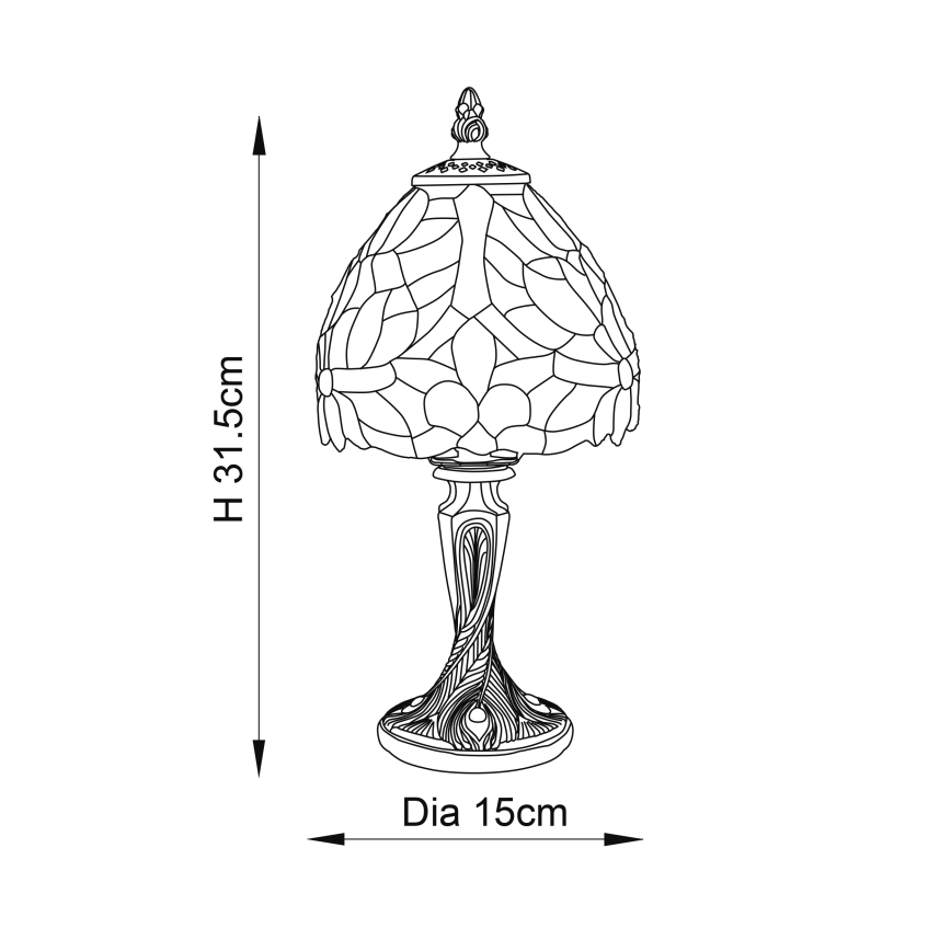 Endon 64331 - Stolná lampa SYLVETTE 1xE14/40W/230V pr. 15 cm