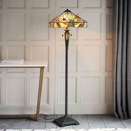 Endon 64383 - Stojacia lampa Tiffany WILLIOW 2xE27/60W/230V pr. 42,5 cm