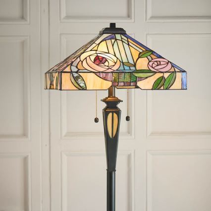 Endon 64383 - Stojacia lampa Tiffany WILLIOW 2xE27/60W/230V pr. 42,5 cm