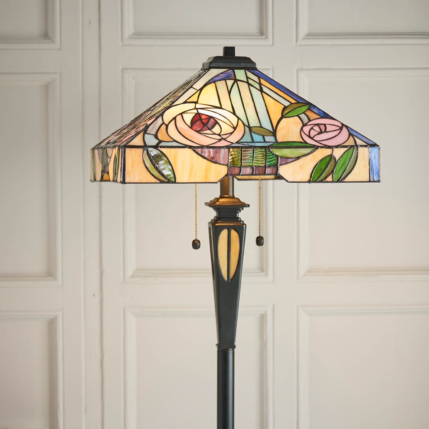 Endon 64383 - Stojacia lampa Tiffany WILLIOW 2xE27/60W/230V pr. 42,5 cm