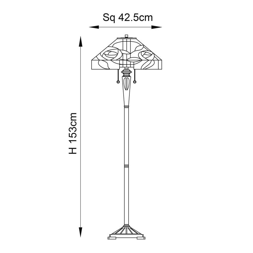 Endon 64383 - Stojacia lampa WILLIOW 2xE27/60W/230V pr. 42,5 cm