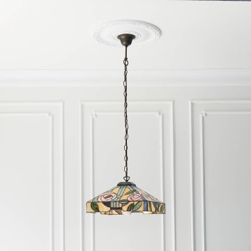 Endon 64385 - Luster na reťazi Tiffany WILLOW 1xE27/60W/230V priemer 35 cm