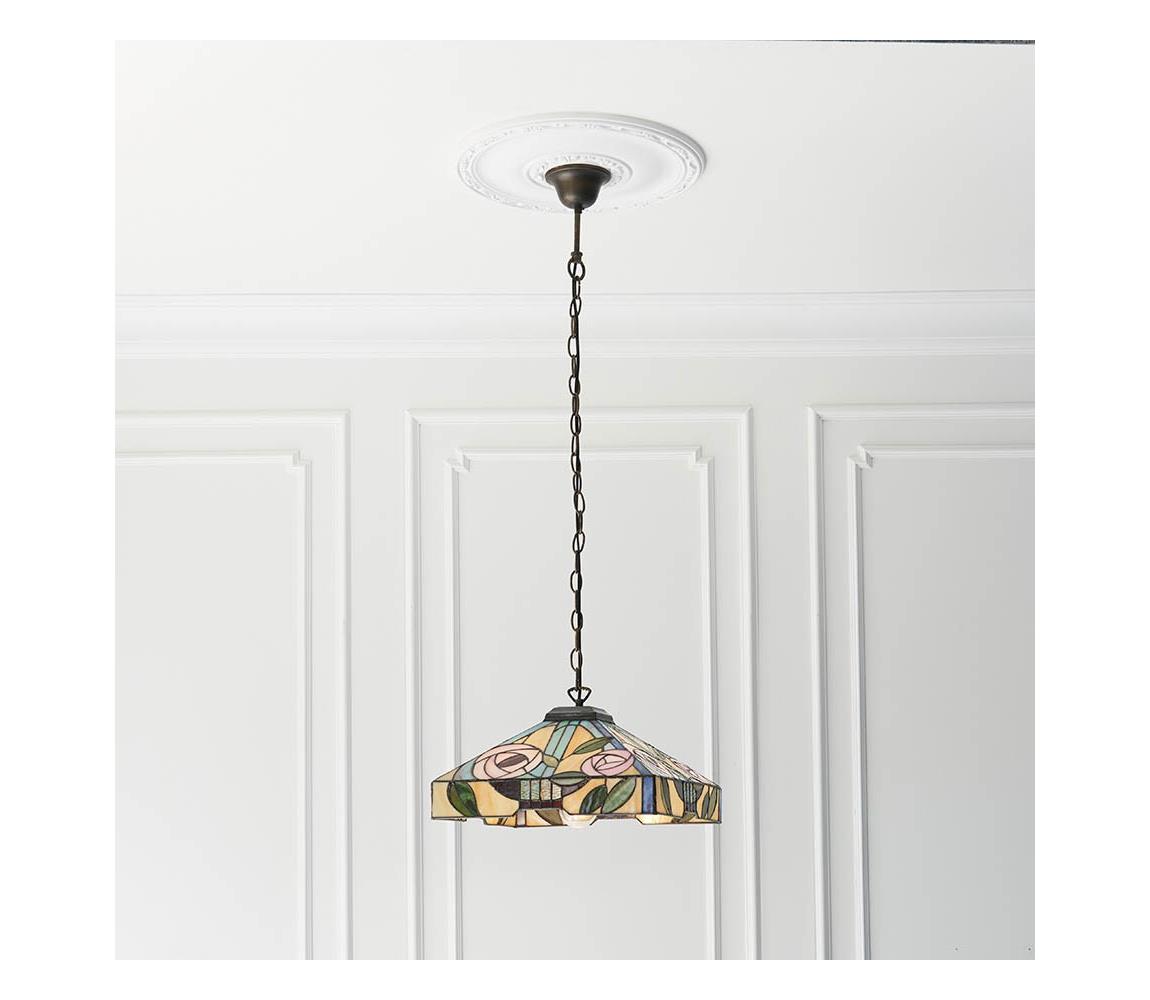 Endon 64385 - Luster na reťazi Tiffany WILLOW 1xE27/60W/230V priemer 35 cm 64385