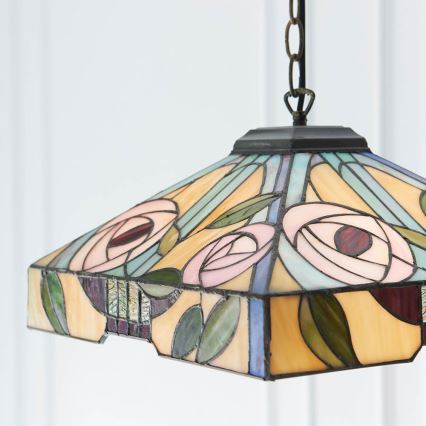 Endon 64385 - Luster na reťazi Tiffany WILLOW 1xE27/60W/230V priemer 35 cm