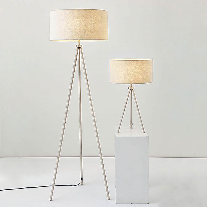 Endon 66986 - Stolná lampa TRI 1xE27/40W/230V matný chróm/krémová