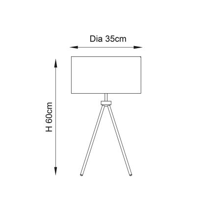 Endon 66986 - Stolná lampa TRI 1xE27/40W/230V matný chróm/krémová