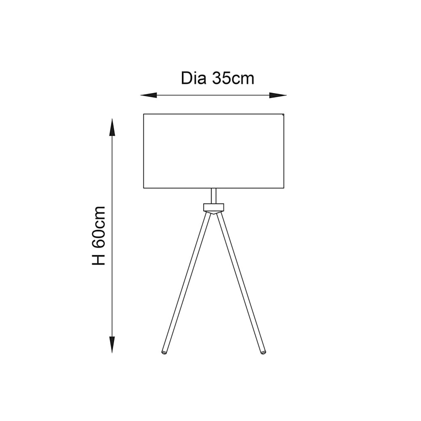 Endon 66986 - Stolná lampa TRI 1xE27/40W/230V matný chróm/krémová