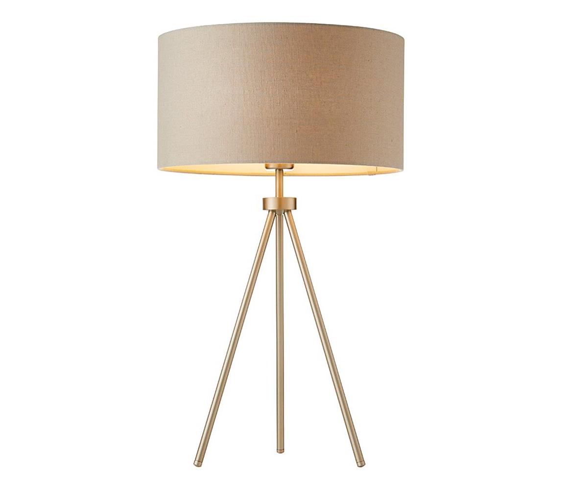 Endon 66986 - Stolná lampa TRI 1xE27/40W/230V mosadz/béžová 66986