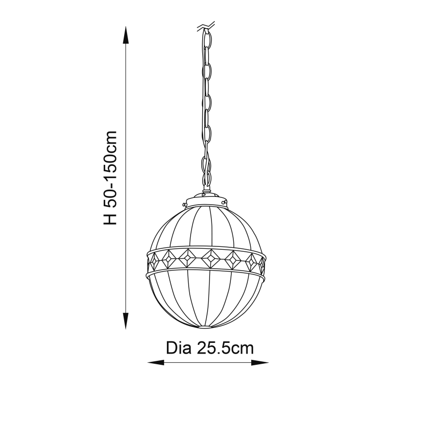 Endon 67044 - Luster na reťazi FARGO 1xE14/40W/230V pr. 25,5 cm