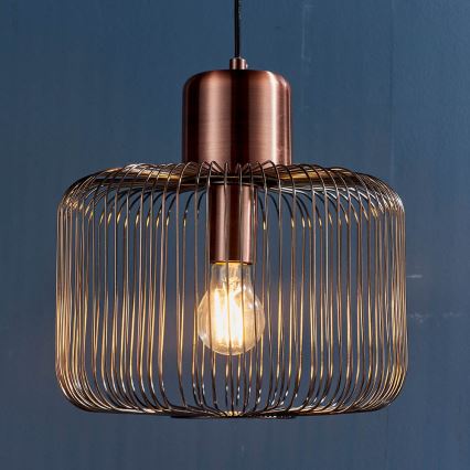 Endon 68986 - Závesný luster na lanku NICOLA 1xE27/40W/230V medený