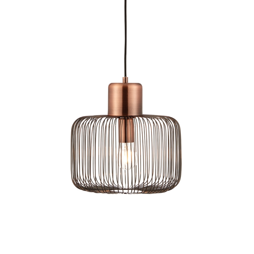 Endon 68986 - Závesný luster na lanku NICOLA 1xE27/40W/230V medený