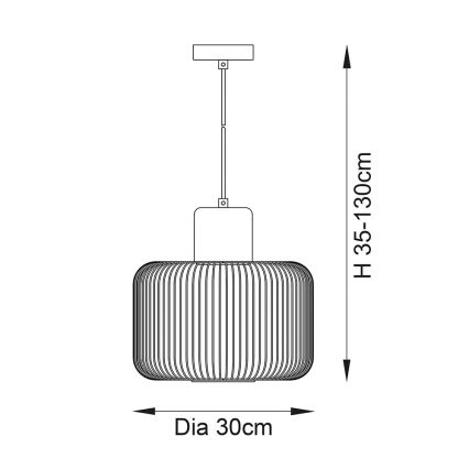 Endon 68986 - Závesný luster na lanku NICOLA 1xE27/40W/230V medený