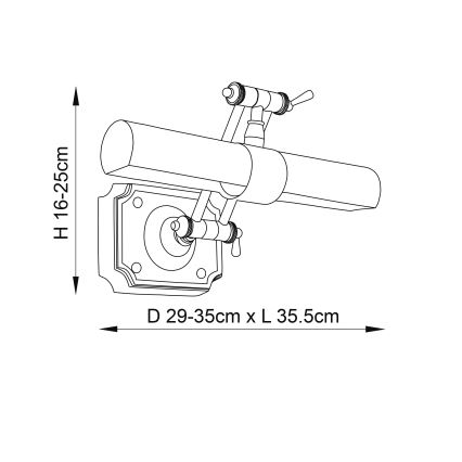 Endon 69832 - Obrazové svietidlo WINCHESTER 2xE14/6W/230V 35,5 cm mosadz