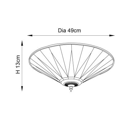 Endon 70240 - Stropné svietidlo DARK STAR 2xE27/40W/230V pr. 49 cm