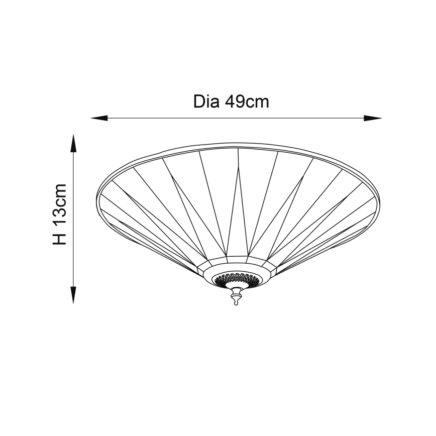 Endon 70240 - Stropné svietidlo DARK STAR 2xE27/40W/230V pr. 49 cm