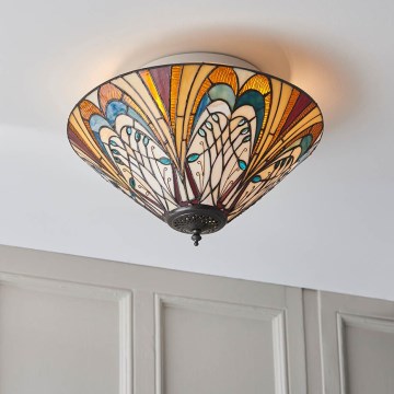 Endon 70241 - Stropné svietidlo Tiffany HECTOR 2xE27/60W/230V priemer 40 cm