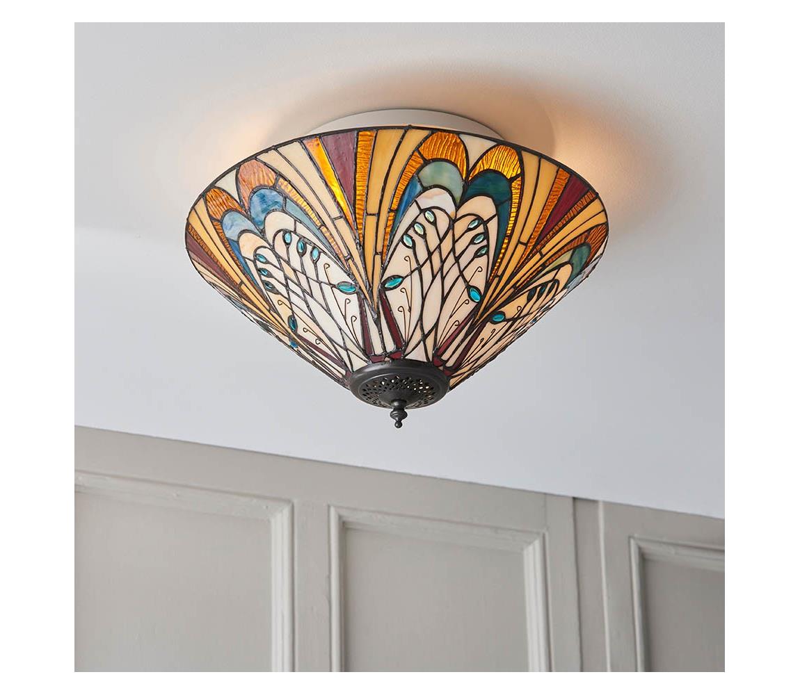 Endon 70241 - Stropné svietidlo Tiffany HECTOR 2xE27/60W/230V priemer 40 cm 70241