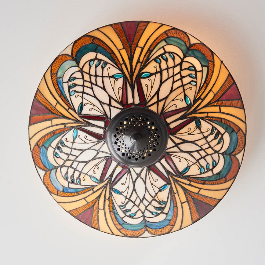 Endon 70241 - Stropné svietidlo Tiffany HECTOR 2xE27/60W/230V priemer 40 cm
