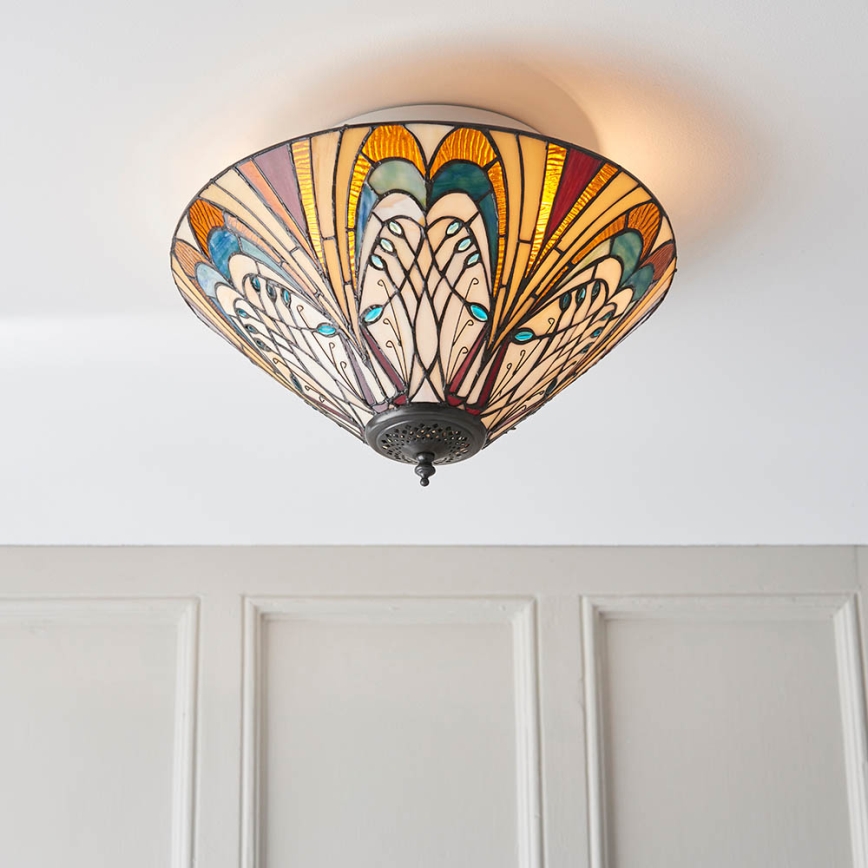 Endon 70241 - Stropné svietidlo Tiffany HECTOR 2xE27/60W/230V priemer 40 cm