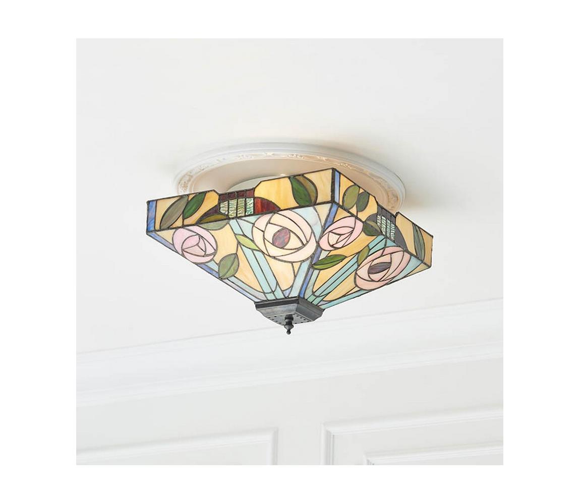 Endon 70699 - Stropné svietidlo Tiffany WILLOW 2xE27/60W/230V 35x35 cm 70699